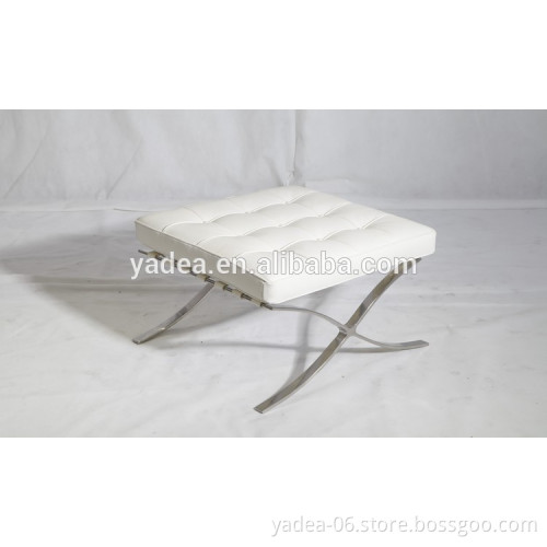 Innovative design elegant white leather barcelona cushion stool sale